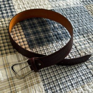 Wine burgundy faux crocodile  Tailored Sportsman Belt - Size Medium